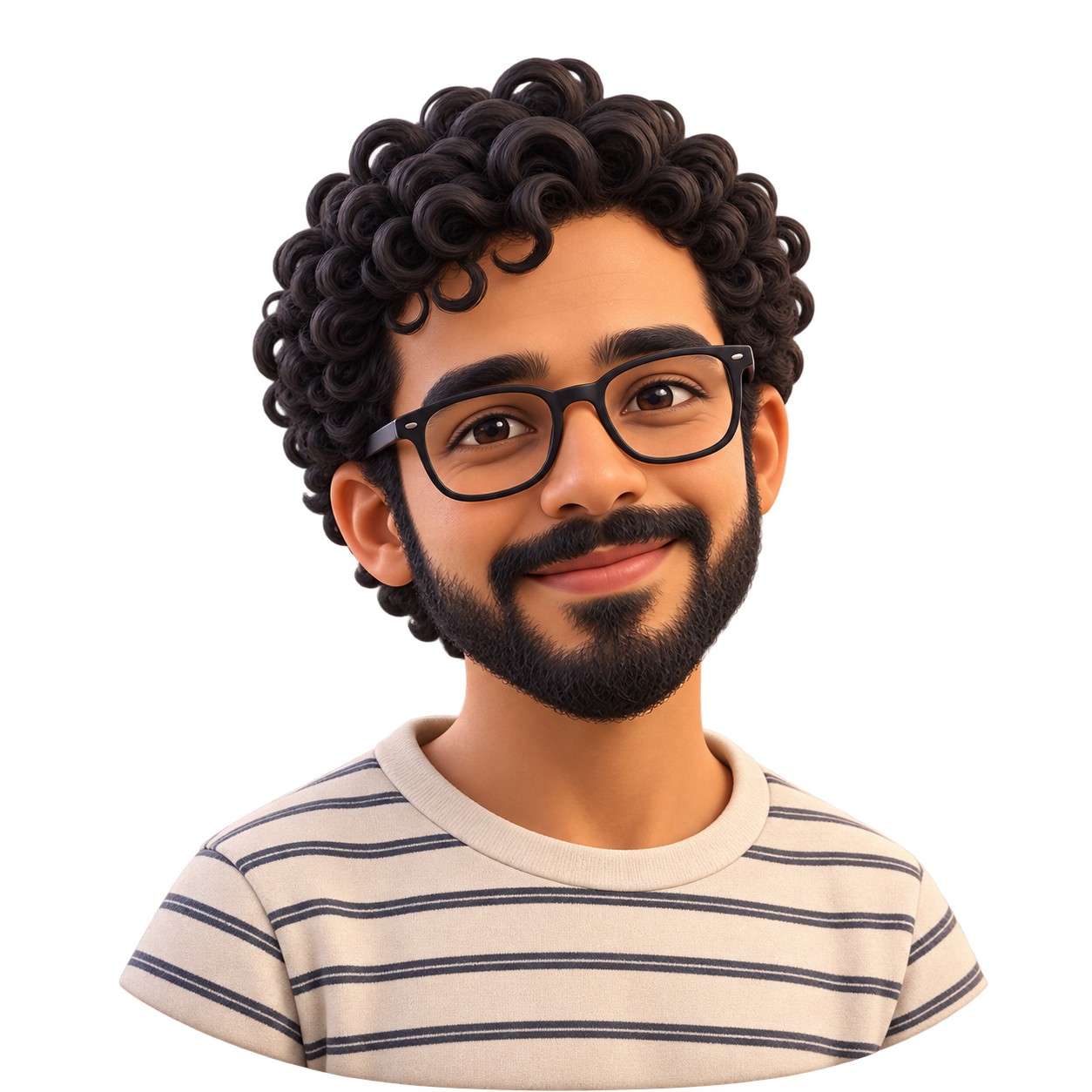 Stylised miniature portrait of Omar